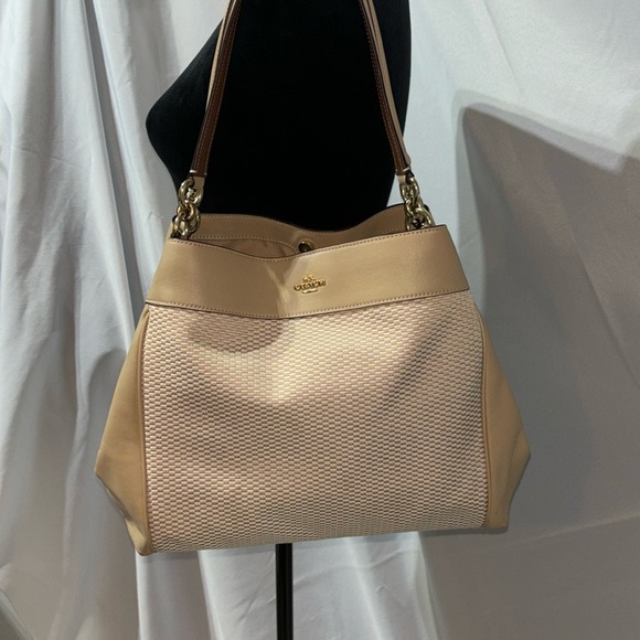 🔥 SALE! COACH F27575 Lexy Shoulder Bag Tan Cream - Picture 3 of 16